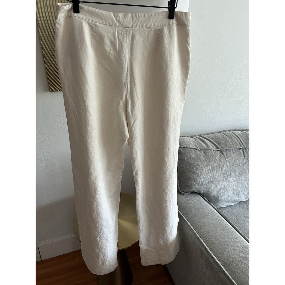 Lauren Ralph Lauren Cream Silk Linen Dress Pants Preppy Old Money Minimalist 12 - Picture 2 of 10